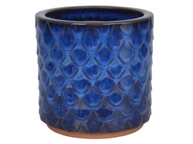 Zdjęcie: Donica ceramika szkliwiona Cylinder 28x25 cm niebieski CERMAX
