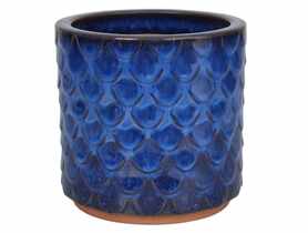 Donica ceramika szkliwiona Cylinder 28x25 cm niebieski CERMAX