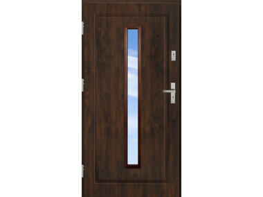 Zdjęcie: Drzwi zewnętrzne stalowo-drewniane Disting Mario 04 Orzech 90 cm lewe KR CENTER