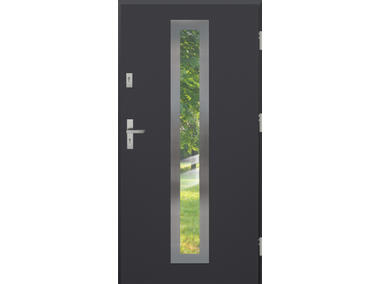Drzwi zewnętrzne stalowo-drewniane Disting Otello 03 Antracyt 80 cm prawe KR CENTER