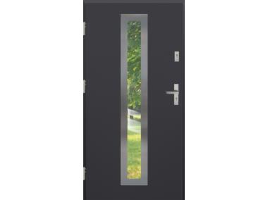 Zdjęcie: Drzwi zewnętrzne stalowo-drewniane Disting Otello 03 Antracyt 100 cm lewe KR CENTER