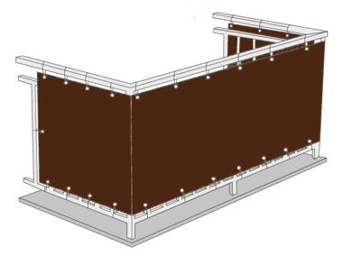 Zdjęcie: Mata Balkonowa 1,00x3,00 m brązowa DECOMAT