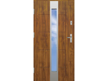Zdjęcie: Drzwi zewnętrzne stalowo-drewniane Disting Nicolo 35 Dąb złoty 90 cm lewe KR CENTER