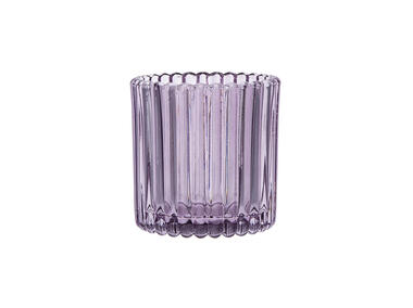 Zdjęcie: Świecznik szklany 7,5x7,5x7,5 cm kolor fioletowy ALTOMDESIGN