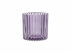 Świecznik szklany 7,5x7,5x7,5 cm kolor fioletowy ALTOMDESIGN