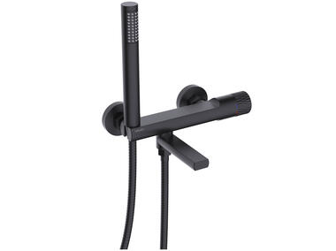 Zdjęcie: Bateria wannowa ścienna z akcesoriami Decor Black VALVEX