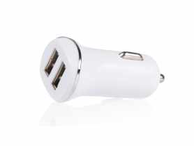 Ładowarka samochodowa 2100mA 2 gniazda USB biała LB0091 BX7968 LIBOX