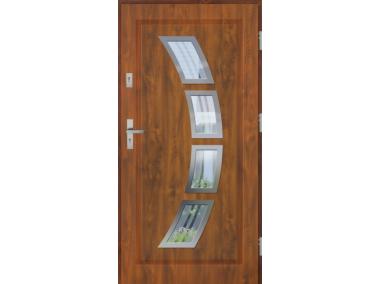 Drzwi zewnętrzne stalowo-drewniane Disting Figaro 03 Dąb złoty 90 cm prawe zamek listwowy KR CENTER