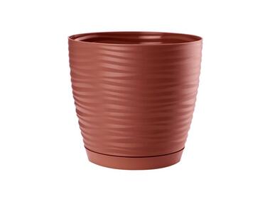 Zdjęcie: Doniczka Sahara Petit 17 cm z podstawką marsala VERDENIA
