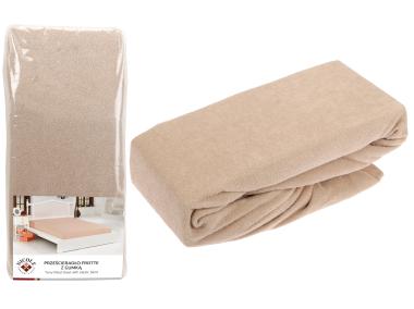 Zdjęcie: Prześcieradło frotte z gumką 90x200x30 cm beige RAVI