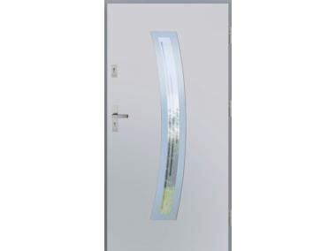 Zdjęcie: Drzwi zewnętrzne stalowo-drewniane Disting Figaro 02 Biały 90 cm prawe KR CENTER