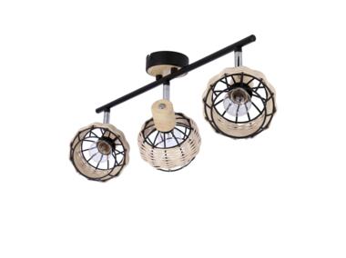 Lampa sufitowa Tajga 3-punktowa czarny-drewno CANDELLUX