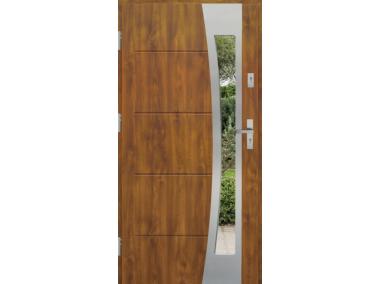 Zdjęcie: Drzwi zewnętrzne stalowo-drewniane Disting Nicolo 17B Dąb złoty 90 cm lewe KR CENTER