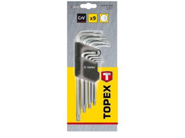 Zdjęcie: Klucze Torx T10-T50 zestaw 9 sztuk TOPEX