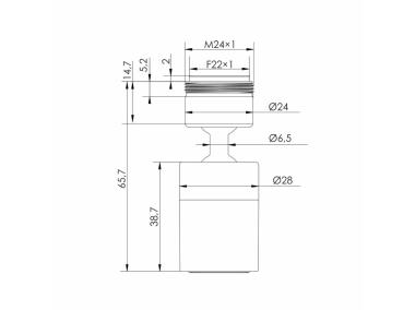 Zdjęcie: Aerator regulowany dwufunkcyjny f22x1/m24x1 TYCNER