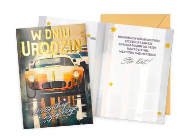 Zdjęcie: Karnet DK-1075 Urodziny - męskie, auto KUKARTKA