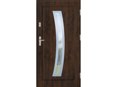 Drzwi zewnętrzne stalowo-drewniane Disting Figaro 02 Orzech 100 cm prawe KR CENTER