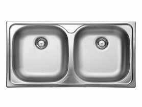 Zlewozmywak Xylo satyna 2K B/O 780x435x150, 3,5" + osprzęt DEANTE