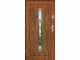 Drzwi zewnętrzne stalowo-drewniane Disting Figaro 04 Dąb złoty 100 cm lewe KR CENTER