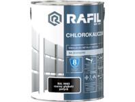 Emalia do metalu i betonu chlorokauczuk czarny głęboki połysk RAL9005 5 L RAFIL