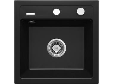 Zdjęcie: Zlewozmywak Zorba nero granit 1K B/O 440x440x184 3,5", space saver DEANTE