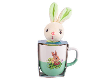 Zdjęcie: Kubek porcelanowy nbc 300 ml z maskotką,  zajączek zielony ALTOMDESIGN