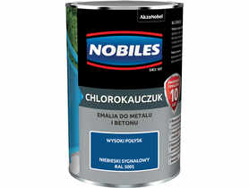Emalia do metalu i betonu Chlorokauczuk niebieski sygnałowy wysoki połysk 0,9 L NOBILES
