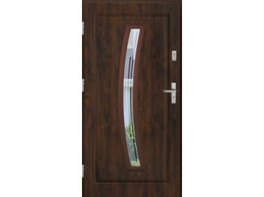 Zdjęcie: Drzwi zewnętrzne stalowo-drewniane Disting Mario 02 Orzech 90 cm lewe KR CENTER