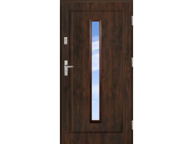 Zdjęcie: Drzwi zewnętrzne stalowo-drewniane Disting Mario 04 Orzech 90 cm prawe KR CENTER