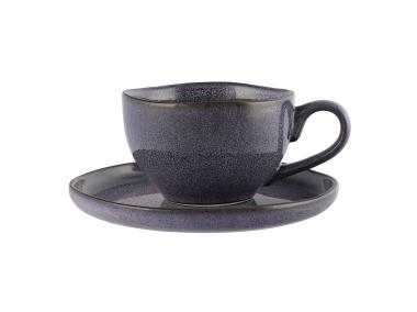Zdjęcie: Filiżanka 220 ml ze spodkiem 15 cm w opasce Reactive Fiolet ALTOMDESIGN