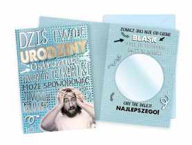 Karnet DK-958 Urodziny - męskie, lusterko KUKARTKA