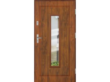 Drzwi zewnętrzne stalowo-drewniane Disting Mario 09 Dąb złoty 80 cm prawe KR CENTER