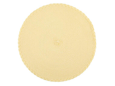 Zdjęcie: Mata stołowa okrągła średnica 38 cm dekor żółta plecionka ALTOMDESIGN