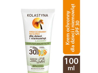 Zdjęcie: Krem ochronny na słońce dla dzieci i niemowląt SPF 30 z naturalnym filtrem 0,1 L KOLASTYNA