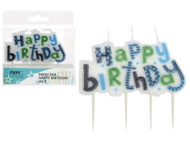 Zdjęcie: Świeczka Happy Birthday wzór 3 DECOR