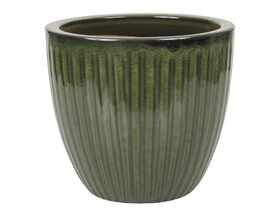 Donica ceramika szkliwiona 28x28 cm zielony CERMAX