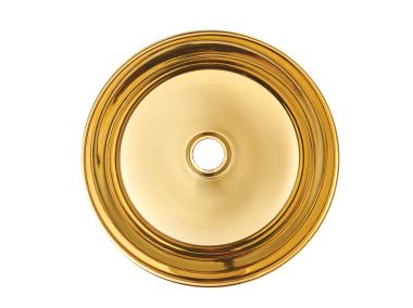 Zdjęcie: Umywalka nablatowa Tinos Trend 39,5 cm czarno-złota INVENA
