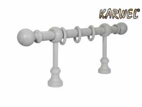 Karnisz drewniany pojedynczy Style 2,4 m szary KARWEL