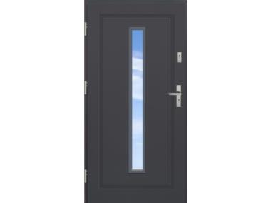 Drzwi zewnętrzne stalowo-drewniane Disting Mario 04 Antracyt 80 cm lewe KR CENTER