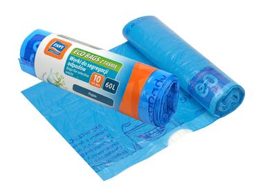 Zdjęcie: Worki Eco Bags z taśmą 60 L - 10 szt. niebieskie papier RAVI