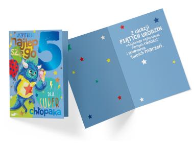 Zdjęcie: Karnet PR-326 Urodziny 5 - cyferki KUKARTKA