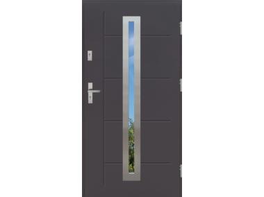 Zdjęcie: Drzwi zewnętrzne stalowo-drewniane Disting Nicolo 04 Antracyt 90 cm prawe KR CENTER