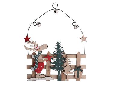 Zdjęcie: Zawieszka drewniana Renifer świąteczny z dzwoneczkami ALTOMDESIGN