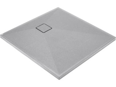 Zdjęcie: Brodzik granitowy kwadratowy 80x80 cm Correo szary metalik DEANTE