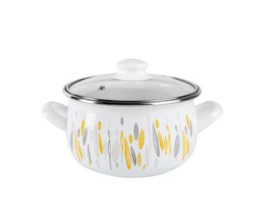 Zdjęcie: Garnek emaliowany Pyza Autumn 20 cm - 3,8 L z pokrywką EMALIA