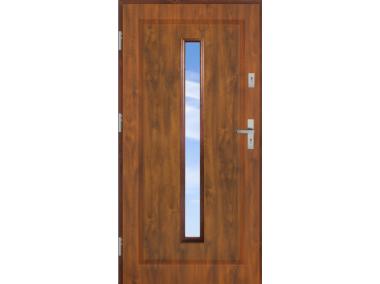 Drzwi zewnętrzne stalowo-drewniane Disting Mario 04 Dąb złoty 100 cm lewe KR CENTER