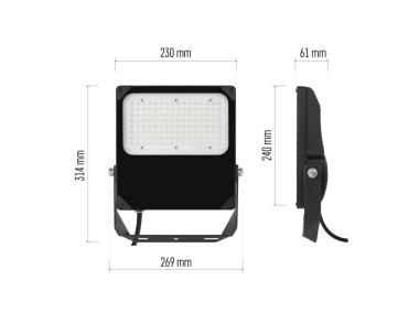 Zdjęcie: Naświetlacz LED Asimo asymmetric 100W, czarny, neutralna biel EMOS