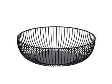 Zdjęcie: Koszyk na owoce metalowy okrągły 28x8,5 cm czarny ALTOMDESIGN
