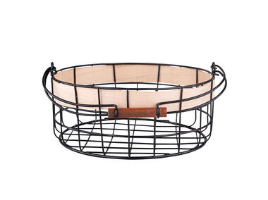 Zdjęcie: Koszyk metalowy z raczką 26x26x11 cm czarny ALTOMDESIGN