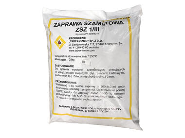 Zdjęcie: Zaprawa szamotowa ZSZ 1/III 25 kg TABEX-OZMO